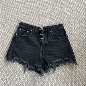 Black High Waisted Zara Size 8 Jean Shorts